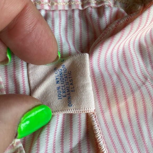 GIRLS TEENS size 8 VINTAGE HER MAJESTY TROUSER WHITE PINK - Picture 5 of 8